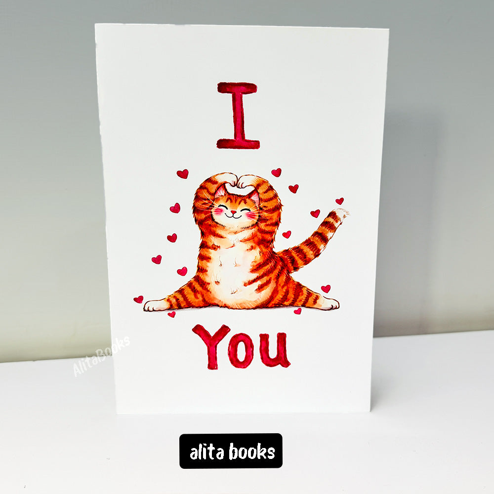 Cute Cat Love You - Card