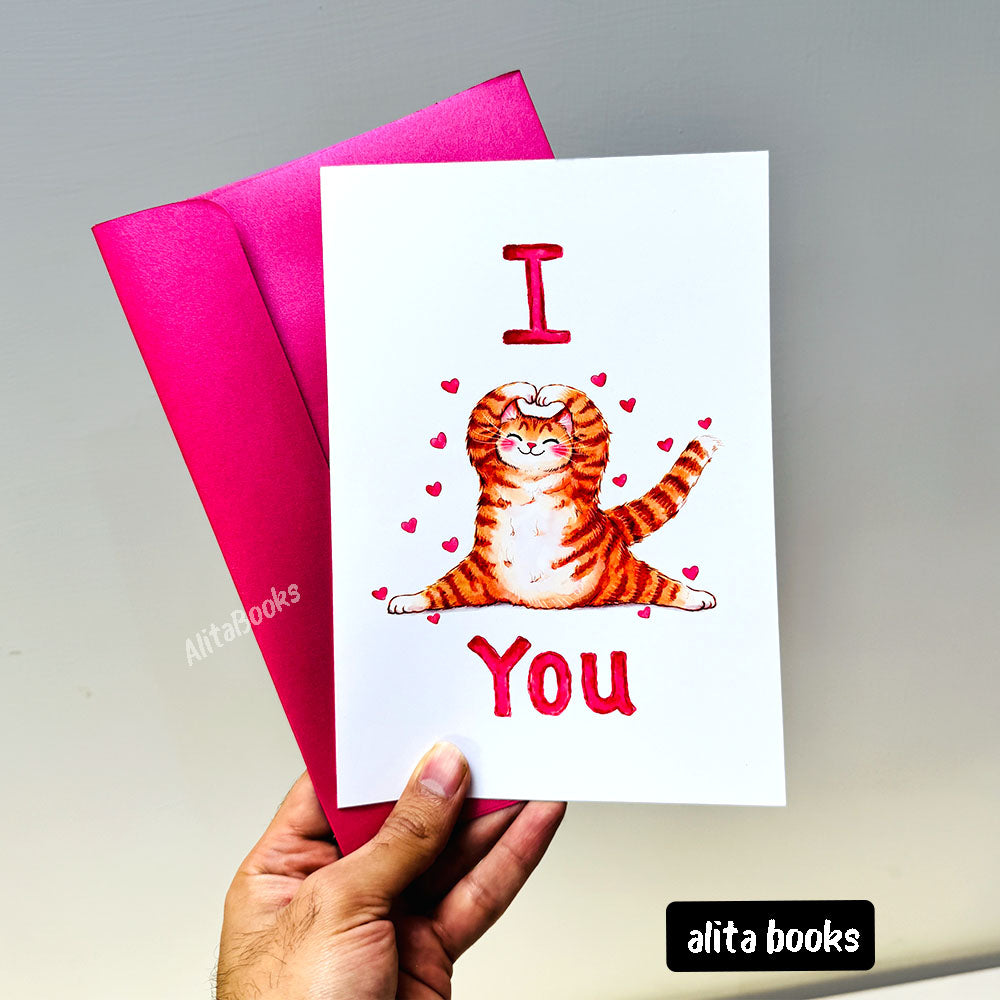 Cute Cat Love You - Card